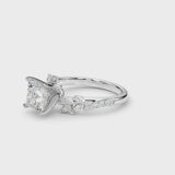 Silver Princess Solitaire Marquise Twist Band with Six-Prong Setting