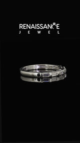 White Gold Baguette Laboratory-Grown Diamond Channel Set Wedding Band with Bar Dividers