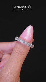 Platinum Princess cut diamond Eternity Band with Shared Prong Setting