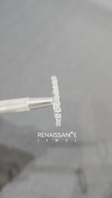 White gold Round Diamond Half Eternity Band with Shared Prong Setting