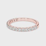 Rose gold Round Diamond Eternity Band with Prong Setting