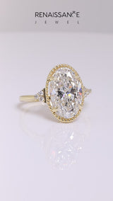 Yellow gold Cushion Cut Diamond Halo Ring with Tapered Band and Four-Prong Setting