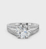 White gold Round Solitaire Split Shank Pavé Diamond Engagement Ring_264