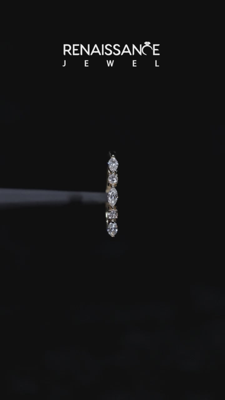 Yellow gold Prong Set Round Diamond Half-Eternity Band 5