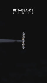 Yellow gold Prong Set Round Diamond Half-Eternity Band