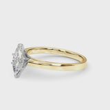 Yellow gold Marquise Solitaire Diamond Ring with Four-Prong Setting and Classic Band
