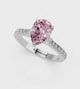 White gold Fancy Pink Pear  Cut Solitaire Diamond Engagement Ring with Pave Band and Four-Prong Setting_44