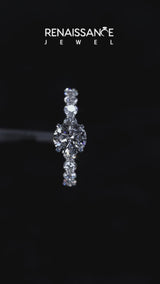White gold Asscher Cut Diamond Prong Setting with Side Stones on a Pave Band