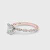 Rose gold Radiant Solitaire Marquise Side Stone Prong Setting Ring 3