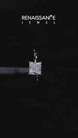 Platinum 1.01 Carat E VS1 Princess Solitaire Engagement Ring with Classic Band and Four-Prong Setting