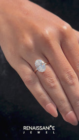 Rose gold Oval Diamond Solitaire Ring with Slim Band and Four-Prong Setting