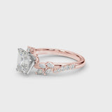 Rose gold Emerald Solitaire Marquise Twist Band with Six-Prong Setting