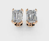 Rose gold Emerald Cut Diamond Stud Earrings