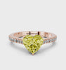Rose gold Fancy Yellow Heart  Cut Solitaire Diamond Engagement Ring with Pave Band and Four-Prong Setting_90