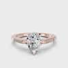 Rose gold Pear Cut Channel Set Solitaire Engagement Ring with Four-Prong Setting_137