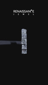 White gold Princess Cut Channel Set Diamond Band with Bar Prong Setting