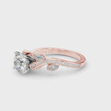 Rose gold Round Diamond Swirl Band with Prong Setting