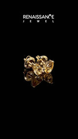 Yellow gold Pear Cut Citrine Stud Earrings