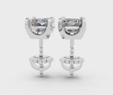 White gold Emerald Cut Diamond Stud Earrings