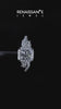 White gold Princess Cut Halo Diamond Ring with Milgrain Pave Band and Four-Prong Setting 5