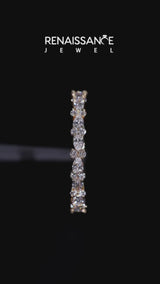 Yellow gold Pear and Round Diamond Wedding Band
