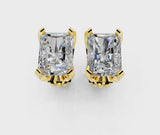 Yellow gold Radiant Cut Diamond Stud Earrings
