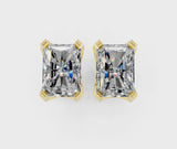 Yellow gold Radiant Cut Diamond Stud Earrings
