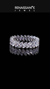 Platinum Marquise Diamond Shared Prong Full Eternity Band