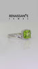 Silver Princess Cut Peridot Solitaire Ring with Split Shank and Prong Setting_15