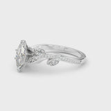White gold Marquise Diamond Swirl Band with Prong Setting