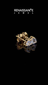 Yellow gold Heart Cut Aquamarine Stud Earrings
