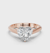 Rose gold Heart Cut Diamond Solitaire Engagement Ring with Cathedral Setting and Four-Prong Mount