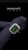 Platinum Fancy Green Emerald Cut Halo Diamond Ring with Solitaire Band and Prong Setting_12