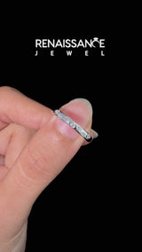 Silver Round Diamond Flush-Set Comfort Fit Band