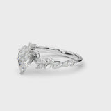 White gold Pear Solitaire Marquise Twist Band with Six-Prong Setting