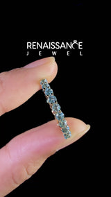 Yellow gold Round Blue Topaz Eternity Band with U-Prong Setting