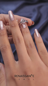 White gold Princess Cut Three-Stone Channel Set Ring with Bar Prongs