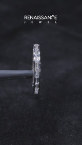 Silver Channel-Set Baguette Diamond Eternity Band