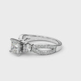 Platinum Three-Stone Princess Cut Diamond Twist Band with Prong Setting
