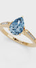 Yellow gold Fancy Blue Pear  Cut Channel Set Solitaire Engagement Ring with Four-Prong Setting_115