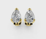 Yellow gold Pear Cut Diamond Stud Earrings