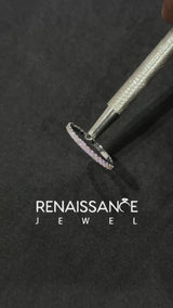 White gold Round Cut Diamond Pavé Eternity Band with Micro Prong Setting