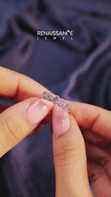 Rose gold Round Diamond Halo Five-Stone Prong Set Band
