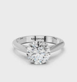 Silver Asscher Cut Diamond Solitaire Engagement Ring with Cathedral Setting and Four-Prong Mount
