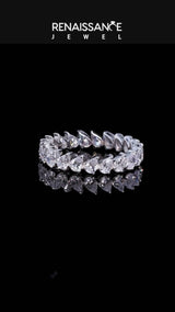 White gold Pear Diamond Full Eternity Band with Shared Prong Setting