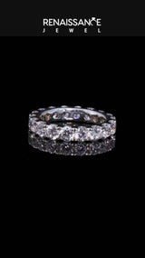 Platinum Round Diamond Full Eternity Band with U-Prong Setting