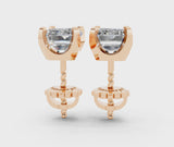 Rose gold Emerald Cut Diamond Stud Earrings