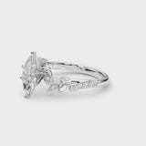 White gold Marquise Solitaire Marquise Twist Band with Six-Prong Setting