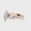 Rose gold Marquise Solitaire Baguette Side Stone Channel Set Engagement Ring 3