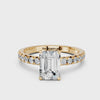 Yellow gold Emerald Solitaire Pave Diamond Engagement Ring with Four-Prong Setting_273